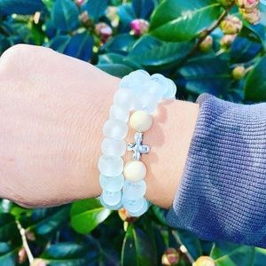 Recycled Glass Bead Bracelets, perfect for summer!